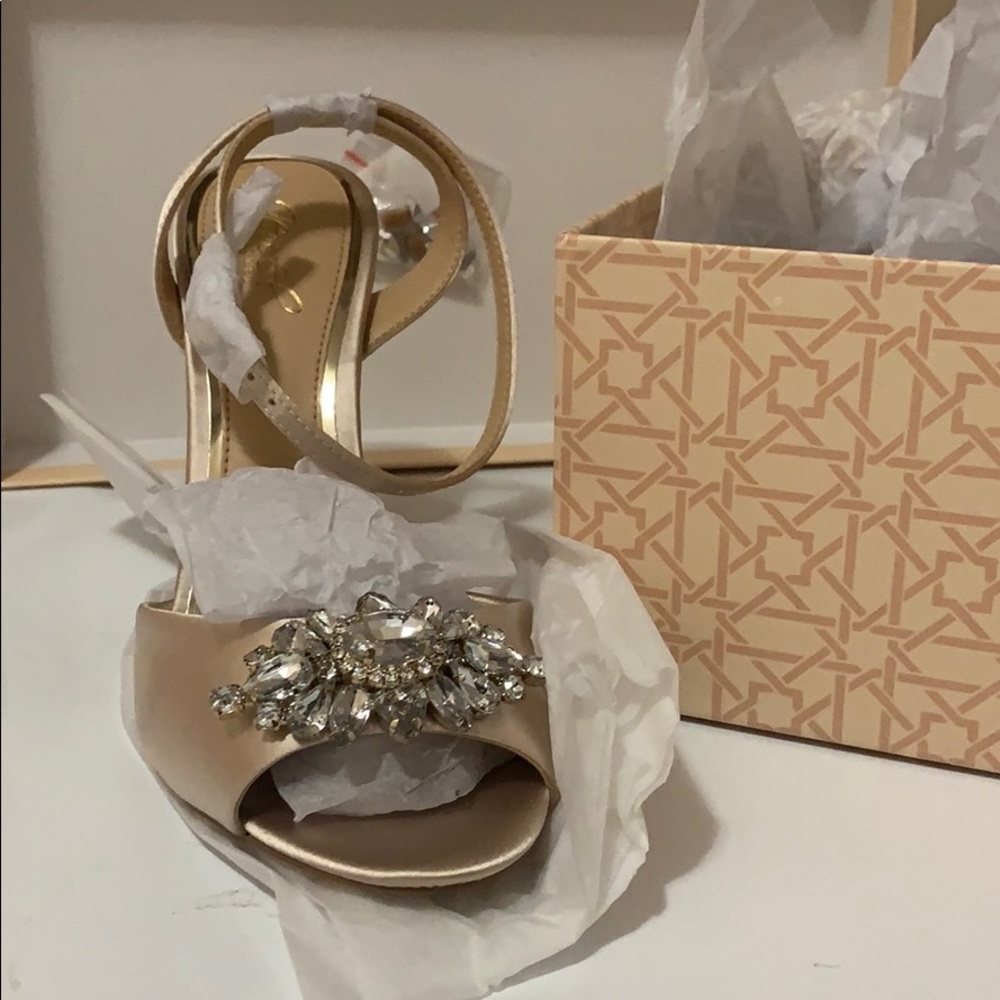 Jewel Badgley Mischka Hayden Embellished Heels